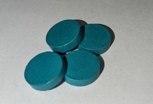 Turquoise 15 x 4 mm wooden disc